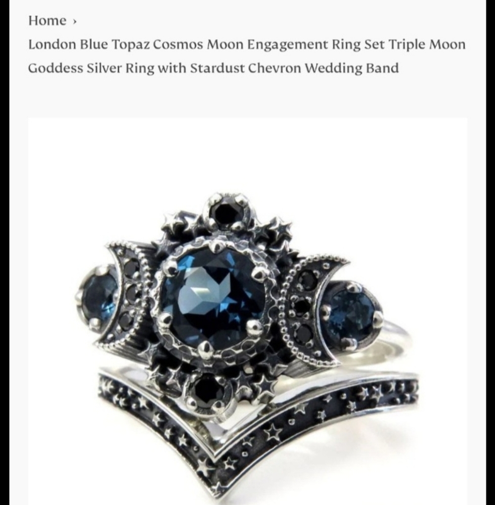 London Blue Topaz Moon Ring